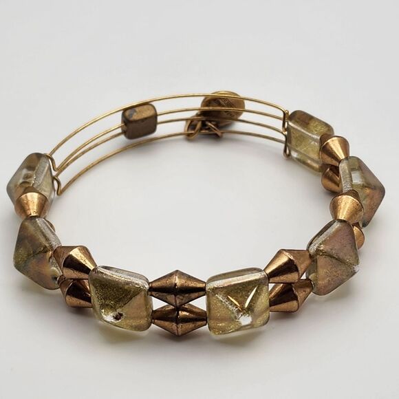 Alex & Ani Gold Beaded Spike Bracelet - Picture 1 of 5